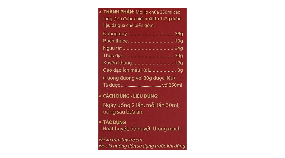 Cao lỏng Hoạt Huyết Thông Mạch P/H tăng tuần hoàn máu não, cải thiện trí nhớ chai 250ml - 5