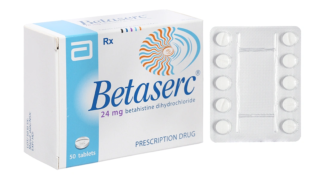 Betaserc 24mg trị ù tai, chóng mặt tiền đình (5 vỉ x 10 viên) - 