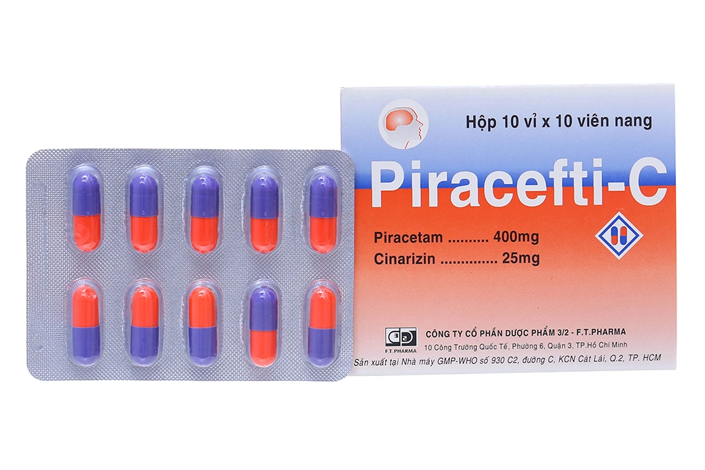 Piracefti-C trị chóng mặt (10 vỉ x 10 viên) - 