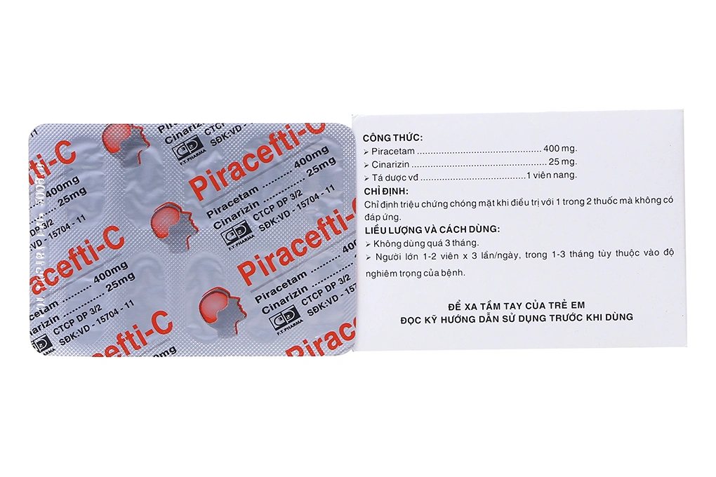 Piracefti-C trị chóng mặt (10 vỉ x 10 viên) - 1