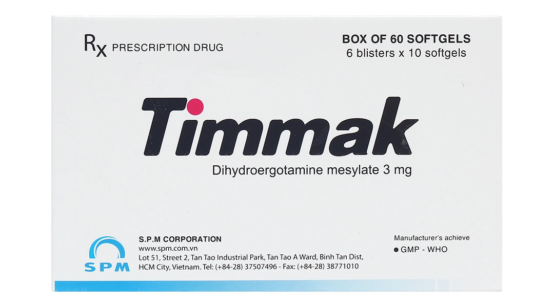 Timmak 3mg trị chóng mặt, đau nửa đầu (6 vỉ x 10 viên) - 1