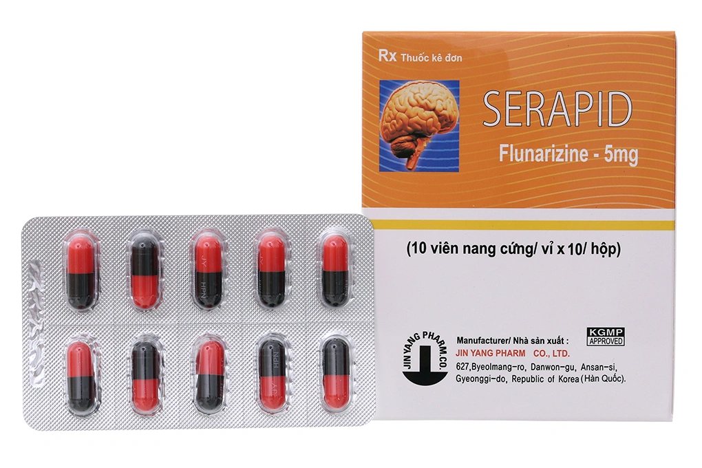 Serapid 5mg trị đau nửa đầu, chóng mặt tiền đình (10 vỉ x 10 viên) - 