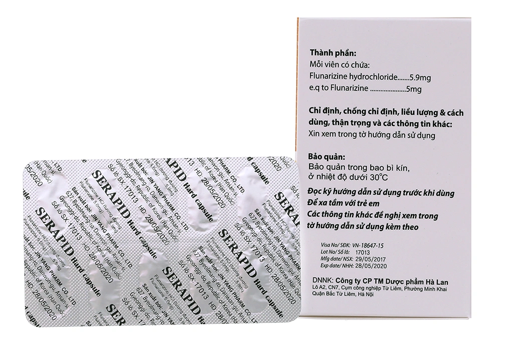 Serapid 5mg trị đau nửa đầu, chóng mặt tiền đình (10 vỉ x 10 viên) - 1