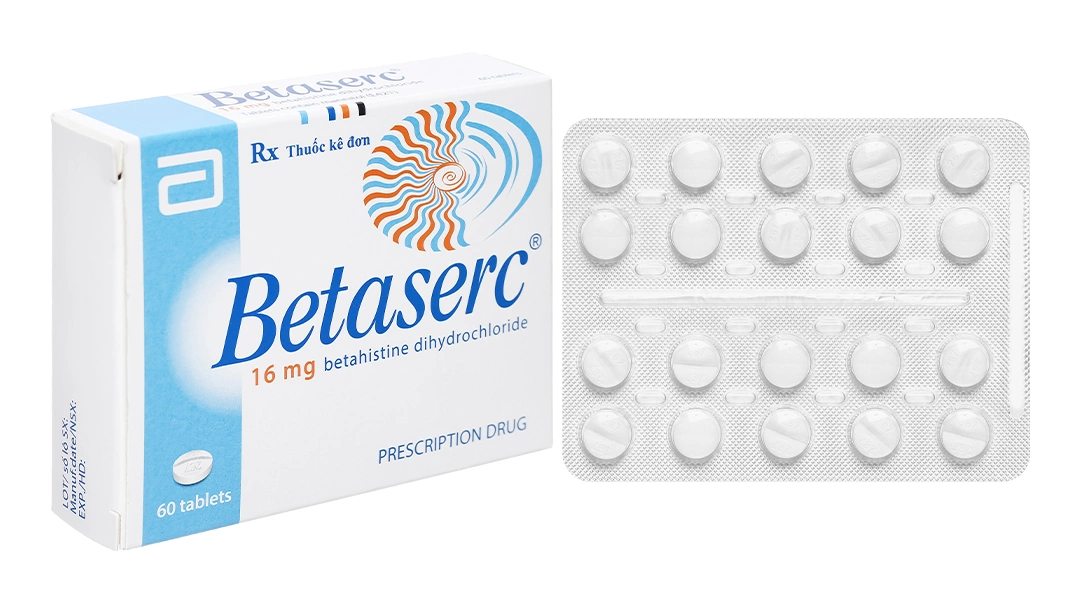 Betaserc 16mg trị rối loạn tiền đình (3 vỉ x 20 viên) - 