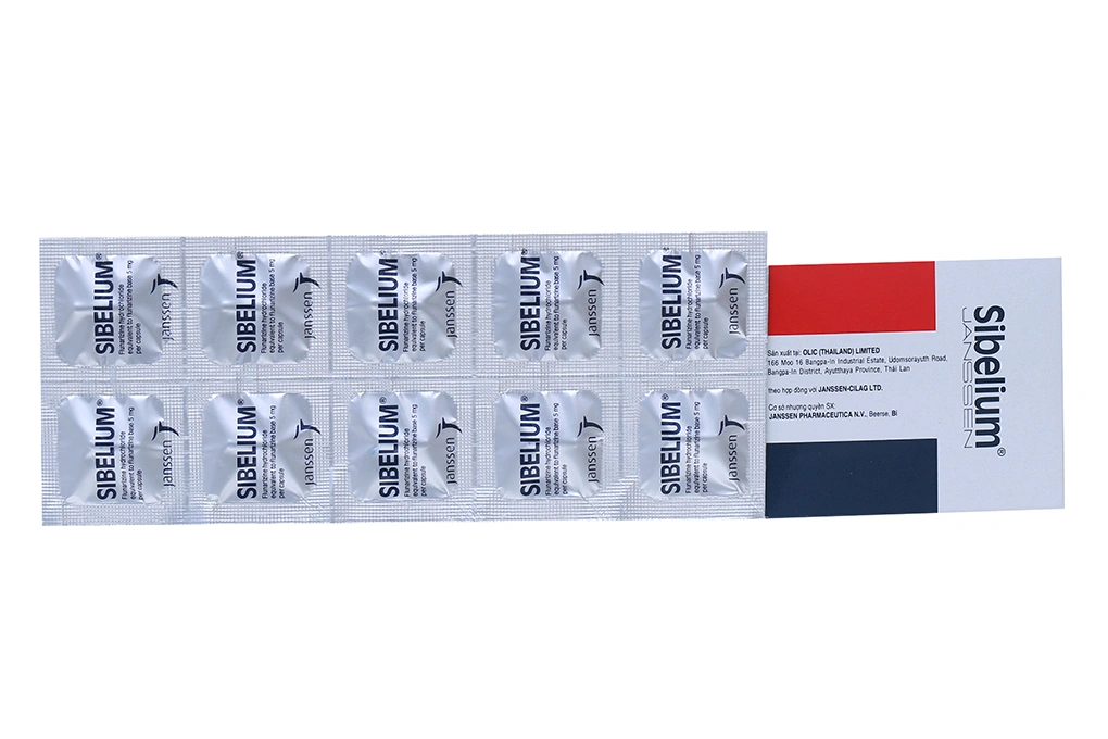 Sibelium 5mg trị đau nửa đầu (10 vỉ x 10 viên) - 1
