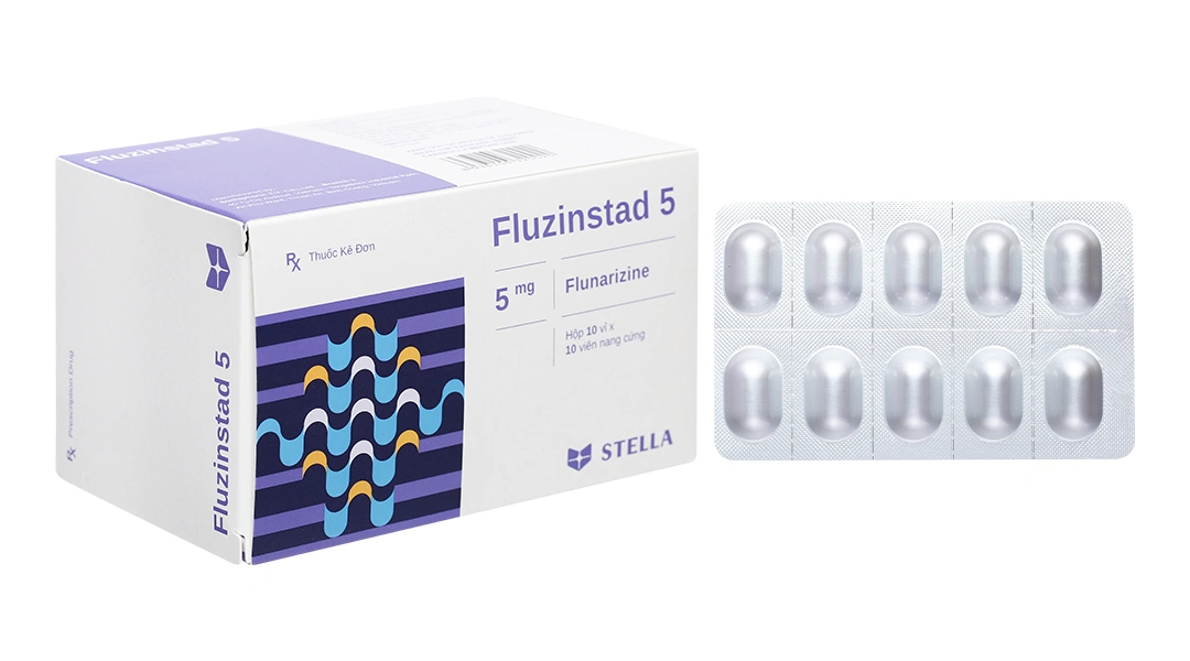 Fluzinstad 5 trị dự phòng cơn đau nửa đầu (10 vỉ x 10 viên) - 