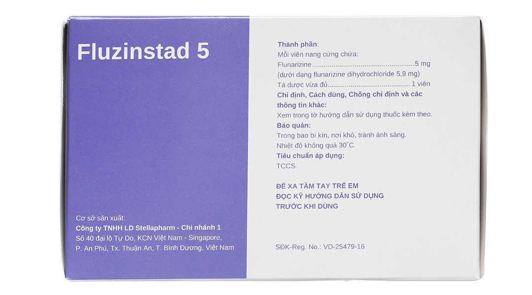 Fluzinstad 5 trị dự phòng cơn đau nửa đầu (10 vỉ x 10 viên) - 2