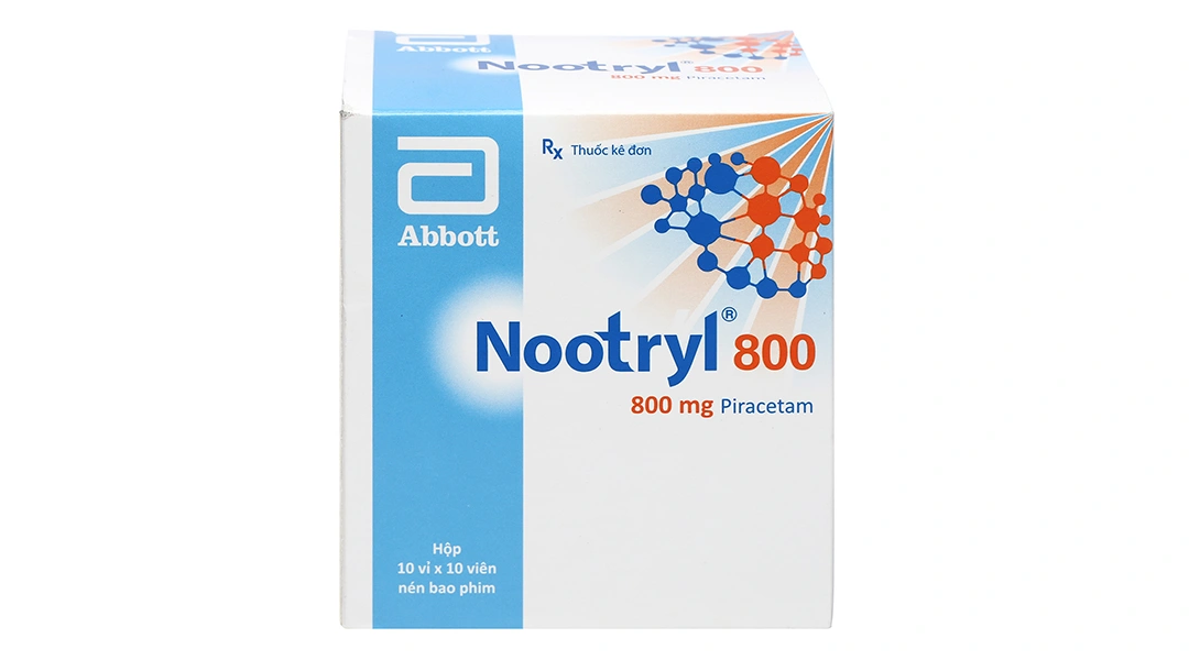 Nootryl 800 trị chóng mặt, giật rung cơ (10 vỉ x 10 viên) - 1
