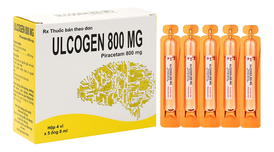 Dung dịch uống Ulcogen 800mg trị rung giật cơ nguồn gốc vỏ não (20 ống x 8ml) - 