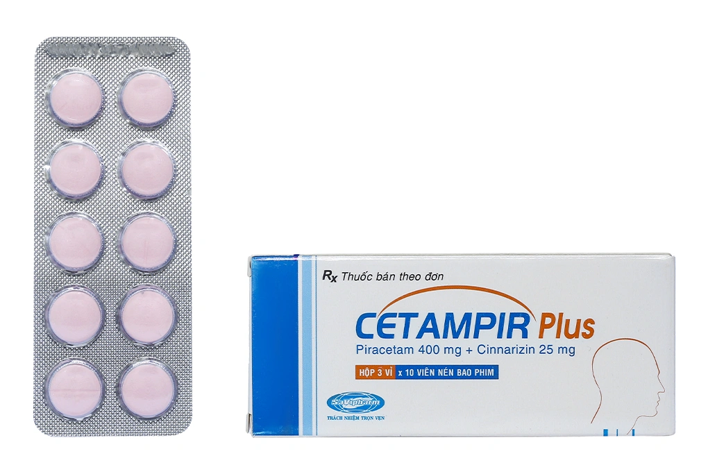 Cetampir Plus trị rối loạn thiểu năng vỏ não (3 vỉ x 10 viên) - 