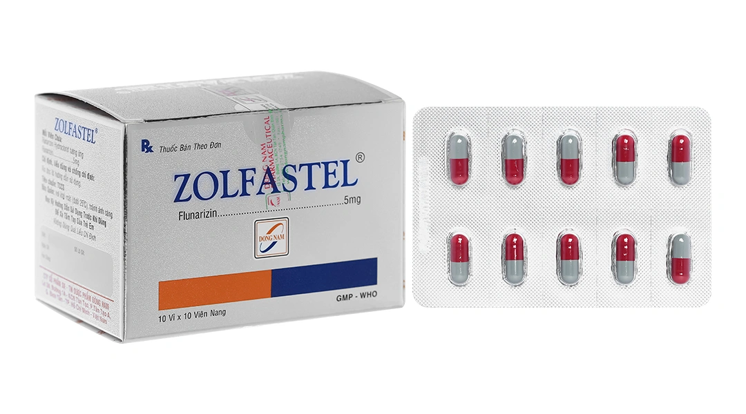 Zolfastel 5mg trị rối loạn tiền đình, đau nửa đầu (10 vỉ x 10 viên) - 