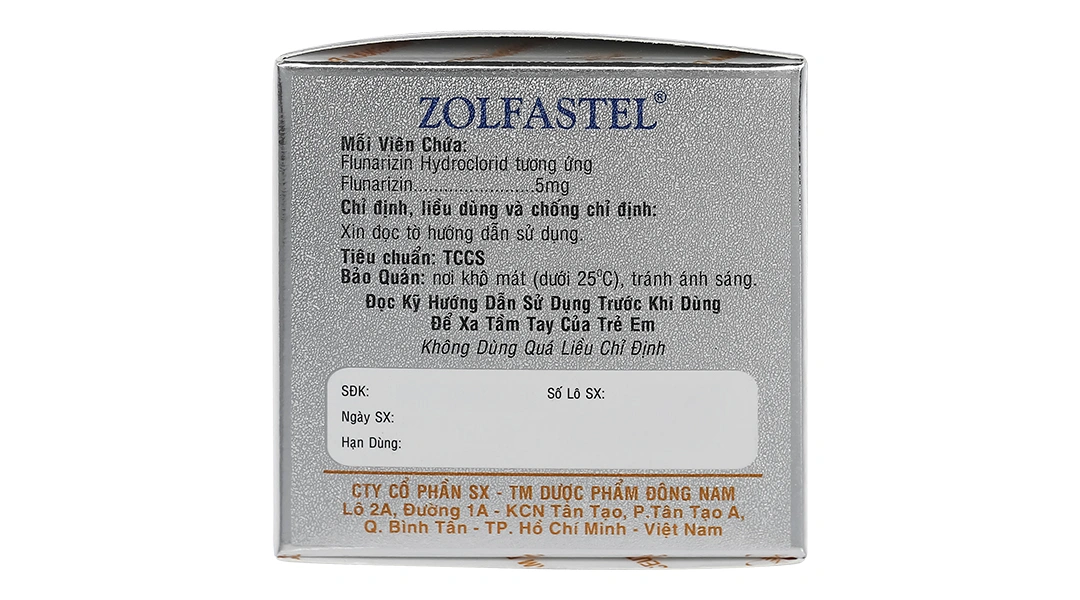 Zolfastel 5mg trị rối loạn tiền đình, đau nửa đầu (10 vỉ x 10 viên) - 4