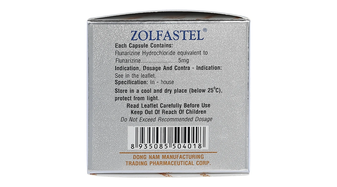Zolfastel 5mg trị rối loạn tiền đình, đau nửa đầu (10 vỉ x 10 viên) - 5