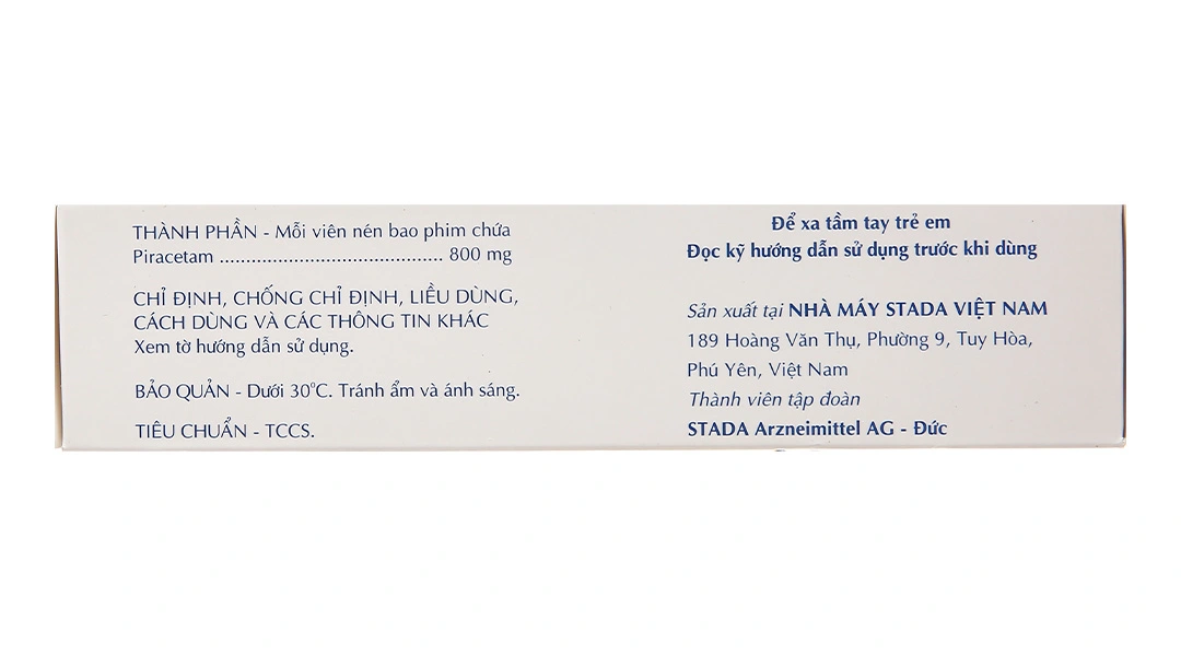 Piracetam Stada 800mg trị chóng mặt, giật rung cơ (3 vỉ x 15 viên) - 2