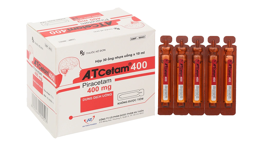 A.T Cetam 400 trị chóng mặt, giật rung cơ (30 ống x 10ml) - 