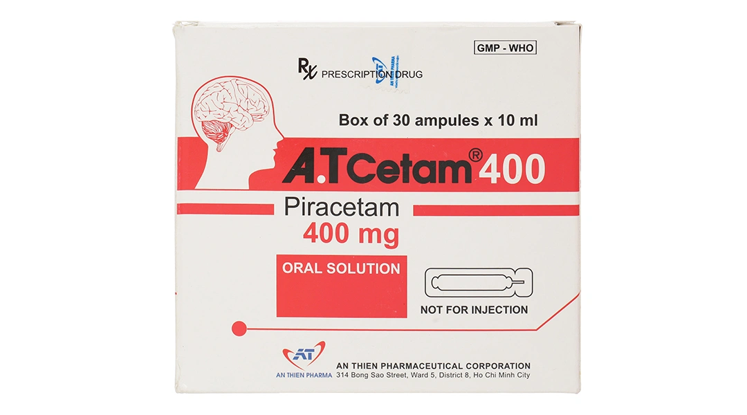A.T Cetam 400 trị chóng mặt, giật rung cơ (30 ống x 10ml) - 1