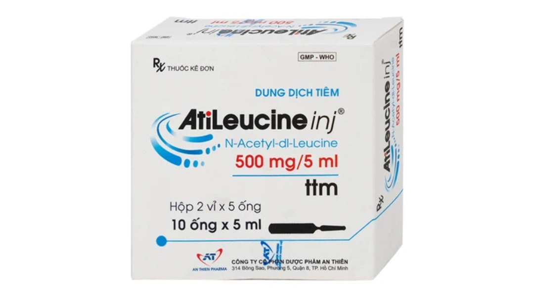 Dung dịch tiêm AtiLeucine inj 500mg/5ml trị triệu chứng cơn chóng mặt (10 ống x 5ml) - 