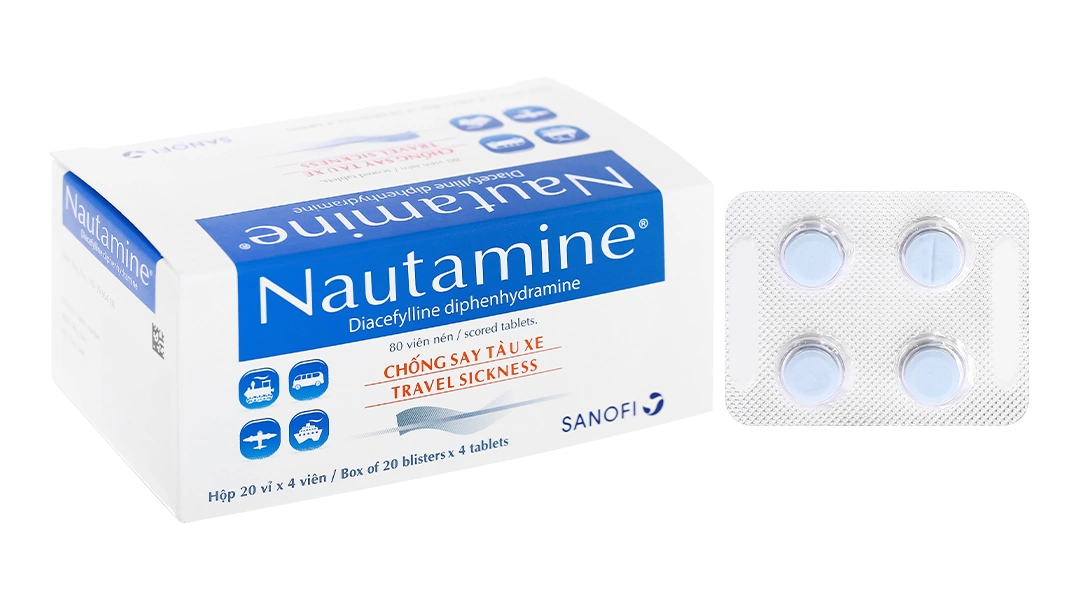 Nautamine 90mg chống say tàu xe (20 vỉ x 4 viên) - 