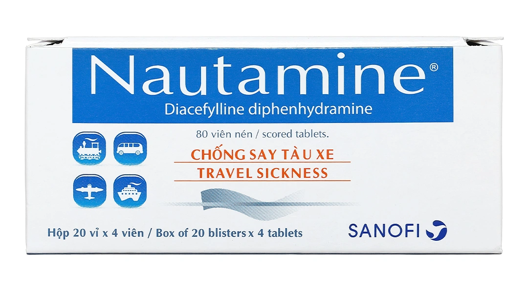 Nautamine 90mg chống say tàu xe (20 vỉ x 4 viên) - 1