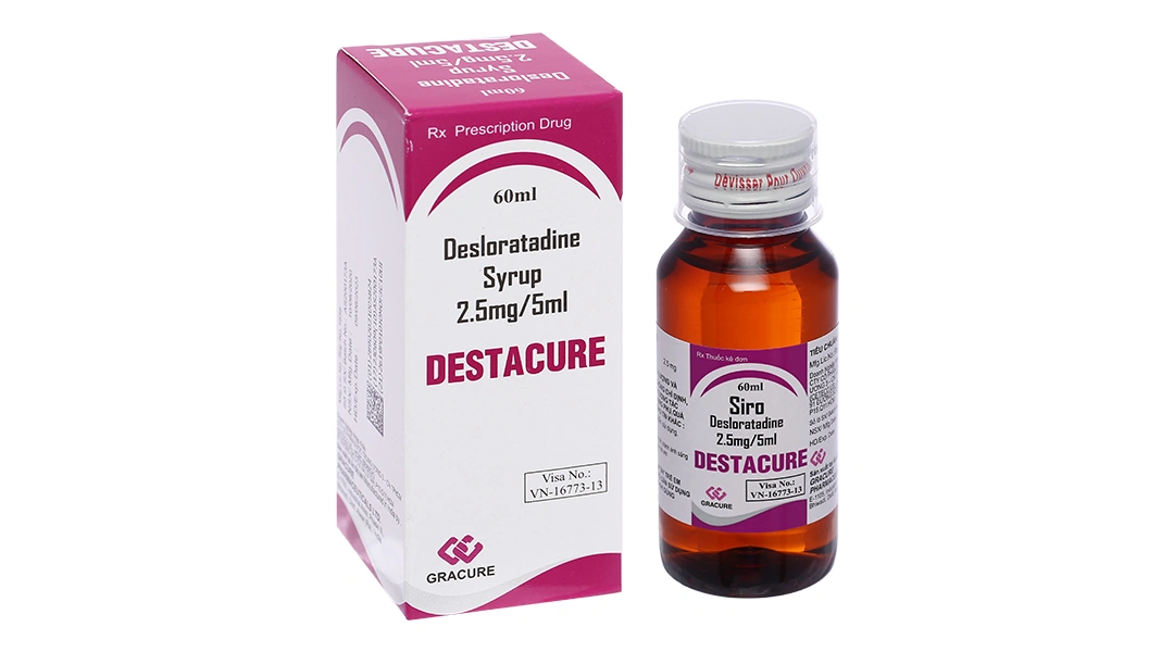 Siro Destacure 2.5mg/5ml trị viêm mũi dị ứng, mày đay tự phát chai 60ml - 