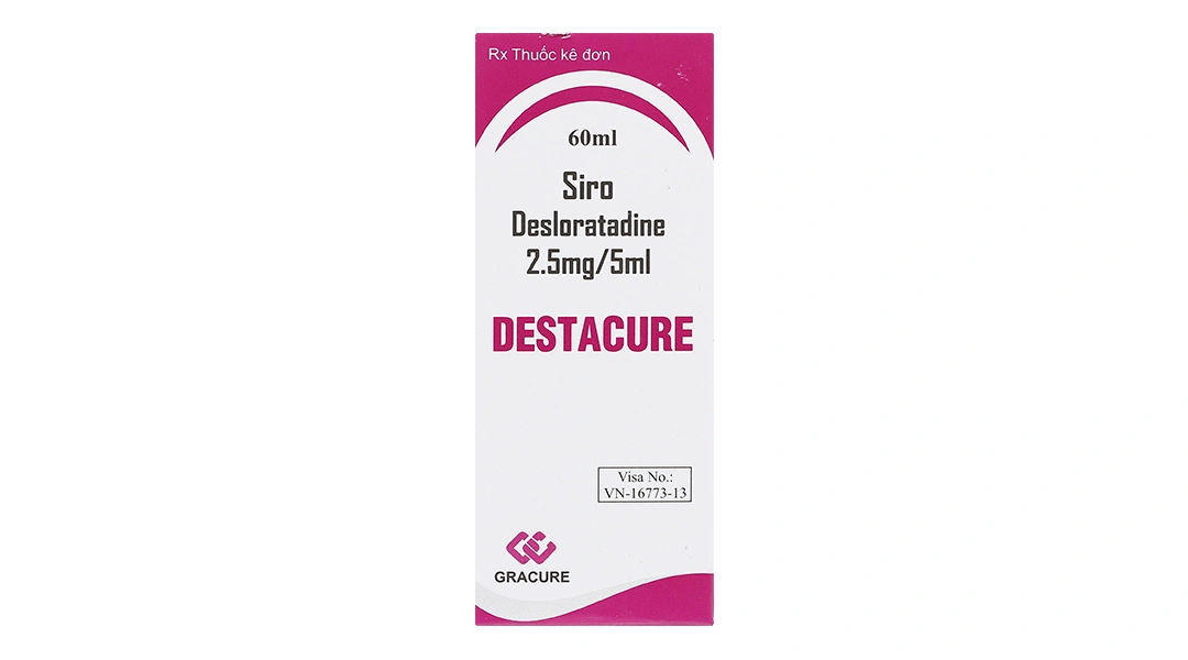 Siro Destacure 2.5mg/5ml trị viêm mũi dị ứng, mày đay tự phát chai 60ml - 1