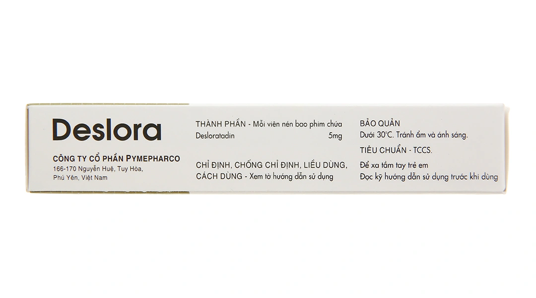 Deslora 5mg trị viêm mũi dị ứng, mề đay (3 vỉ x 10 viên) - 3