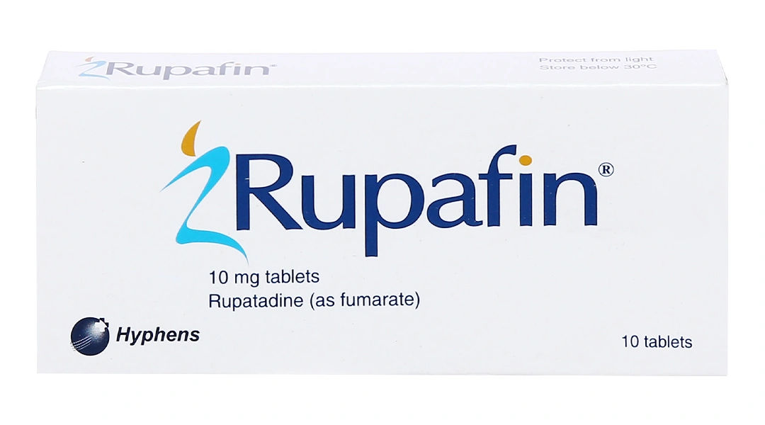 Rupafin 10mg trị viêm mũi dị ứng, mề đay (1 vỉ x 10 viên) - 1