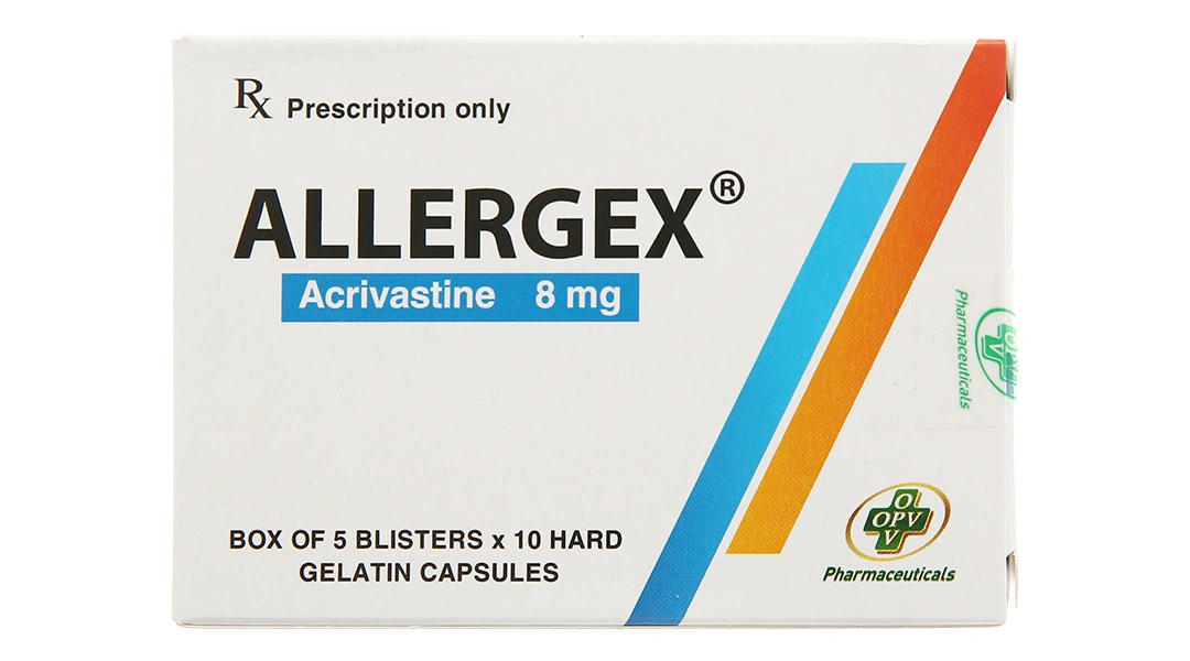 Allergex 8mg trị viêm mũi dị ứng, mề đay (5 vỉ x 10 viên) - 1