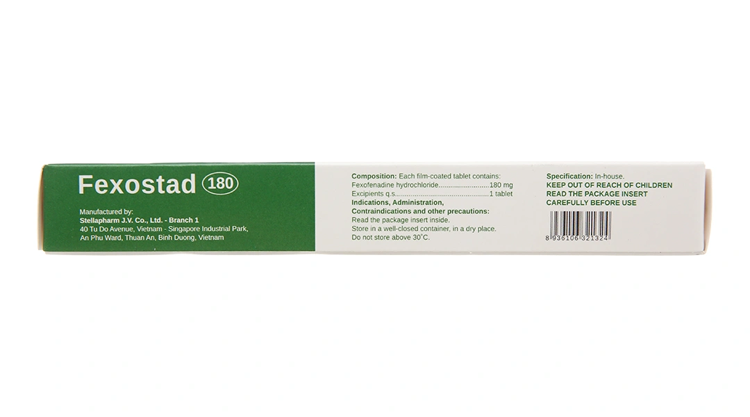 Fexostad 180 giảm triệu chứng của bệnh viêm mũi dị ứng theo mùa (1 vỉ x 10 viên) - 2