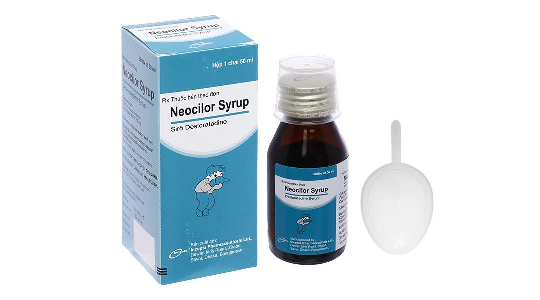 Siro Neocilor trị viêm mũi dị ứng, mày đay chai 50ml - 