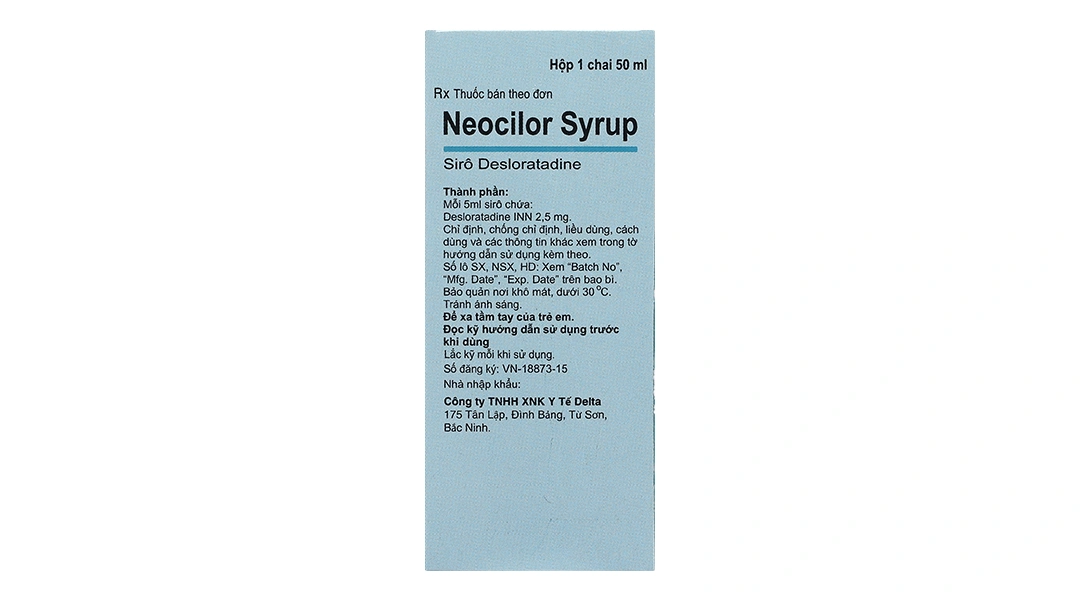 Siro Neocilor trị viêm mũi dị ứng, mày đay chai 50ml - 3