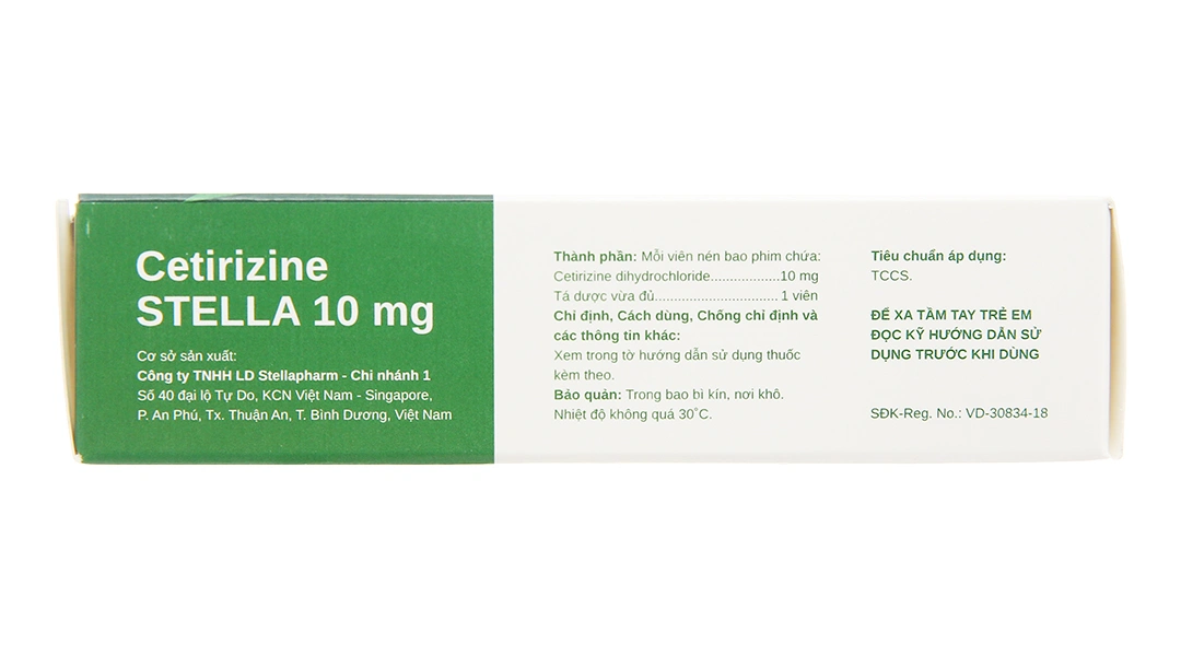 Cetirizine Stella 10mg giảm các triệu chứng viêm mũi dị ứng (5 vỉ x 10 viên) - 2