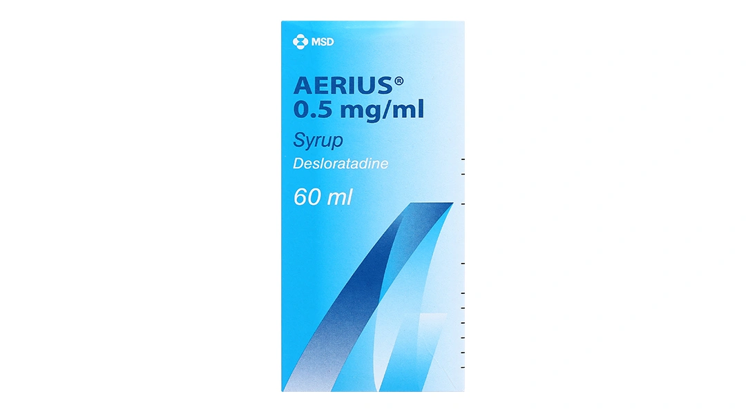 Siro Aerius 0.5mg/ml điều trị các triệu chứng viêm mũi dị ứng, mày đay chai 60ml - 1