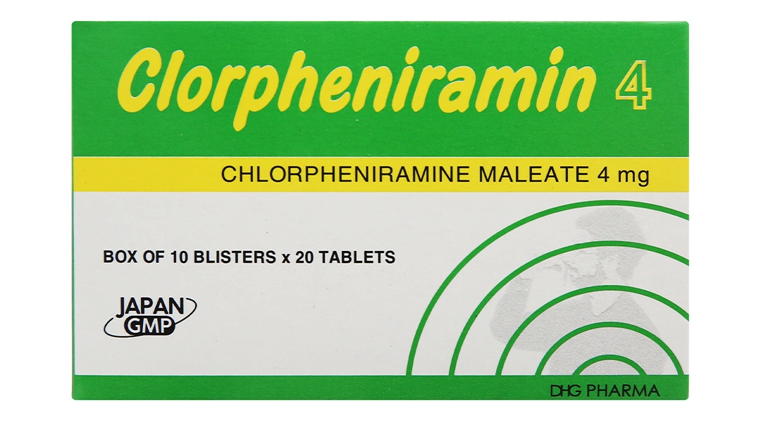 Clorpheniramin 4 DHG Pharma trị viêm mũi dị ứng, mày đay (10 vỉ x 20 viên) - 1