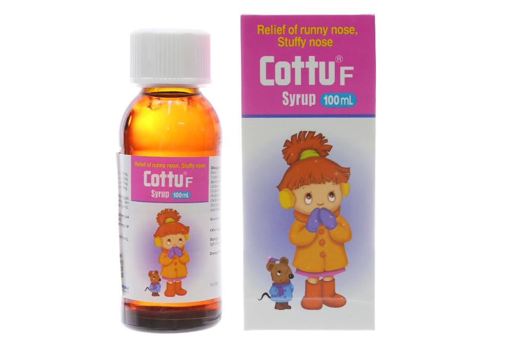 Siro Cottu F Syrup trị viêm mũi dị ứng, mày đay chai 100ml - 