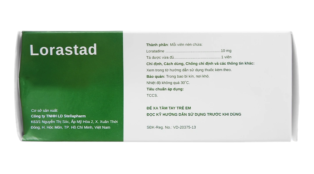 Lorastad 10mg giúp giảm các triệu chứng dị ứng (10 vỉ x 10 viên) - 2