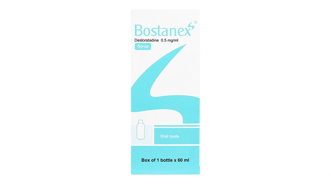 Siro Bostanex 0.5mg/ml giảm các triệu chứng viêm mũi dị ứng, mề đay chai 60ml - 1