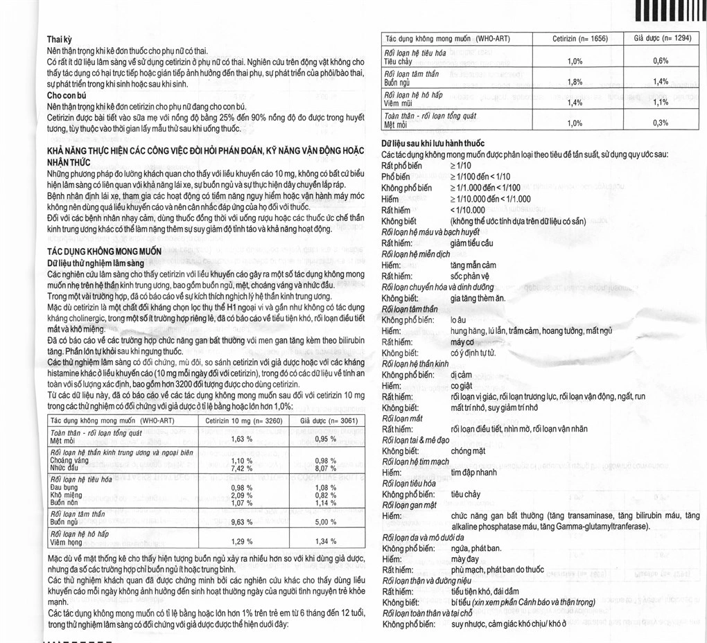 Dung dịch uống Zyrtec 0.1% giảm triệu chứng viêm mũi dị ứng, mề đay chai 60ml - 7