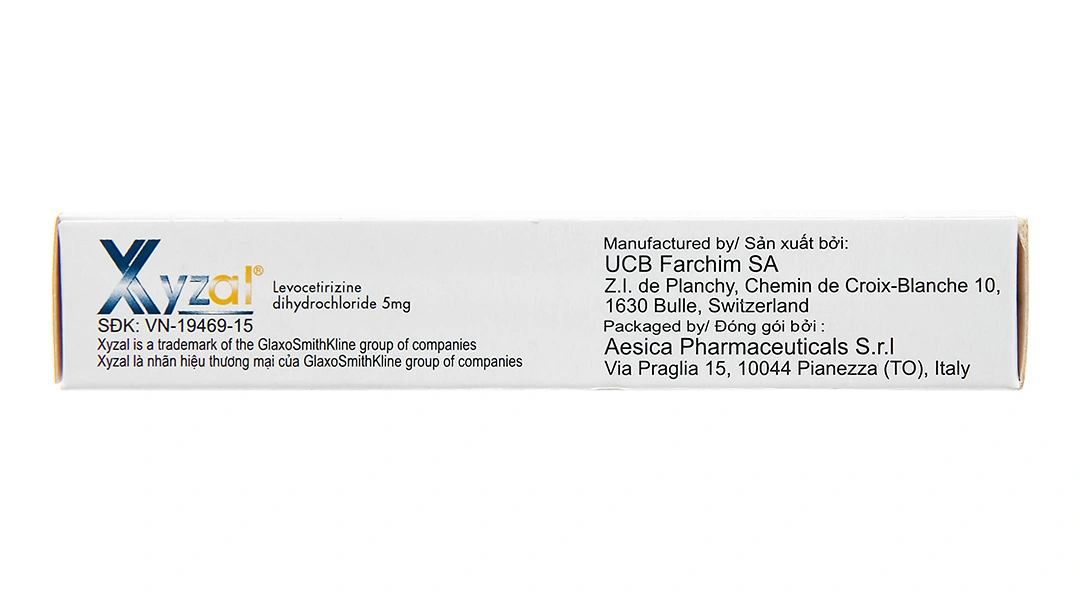 Xyzal 5mg trị viêm mũi dị ứng, mề đay (1 vỉ x 10 viên) - 3