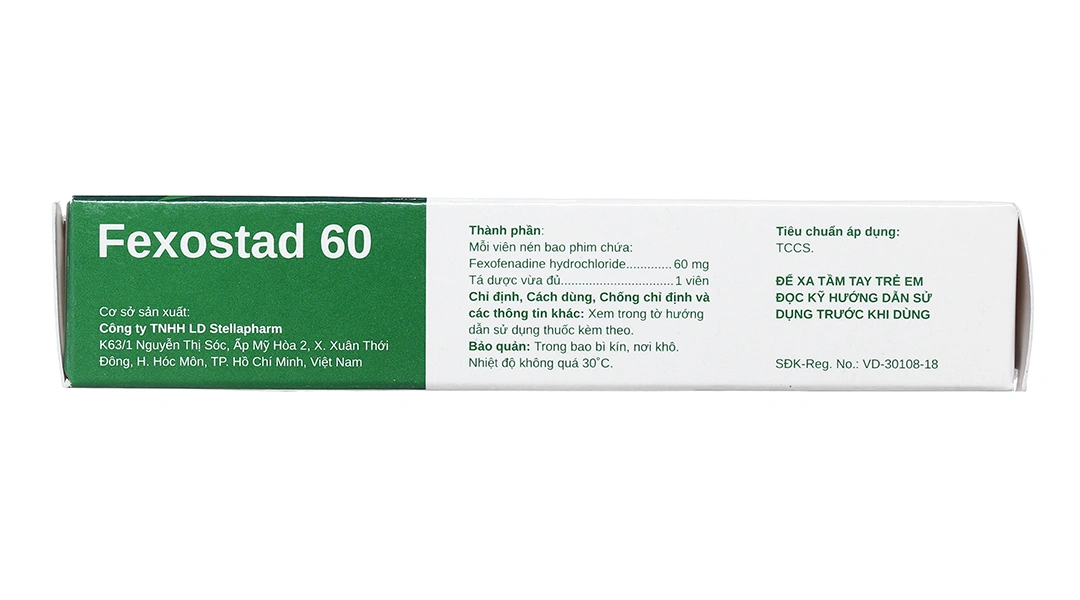 Fexostad 60 trị triệu chứng viêm mũi dị ứng, mày đay (1 vỉ x 10 viên) - 2
