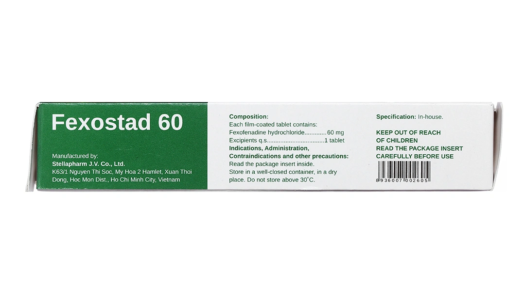 Fexostad 60 trị triệu chứng viêm mũi dị ứng, mày đay (1 vỉ x 10 viên) - 3