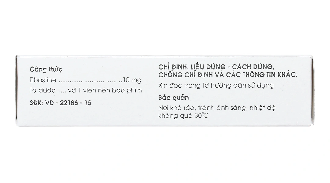 Gefbin 10mg trị viêm mũi dị ứng, nổi mày đay vô căn mạn tính (3 vỉ x 10 viên) - 2