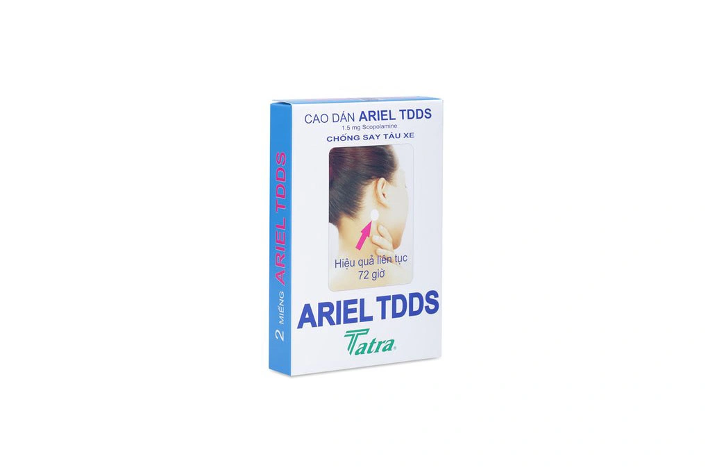 Cao dán Ariel TDDS chống say tàu xe hộp 2 miếng - 