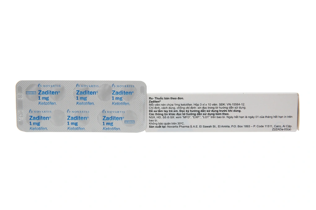 Zaditen 1mg trị viêm mũi dị ứng, mày đay (3 vỉ x 10 viên) - 2