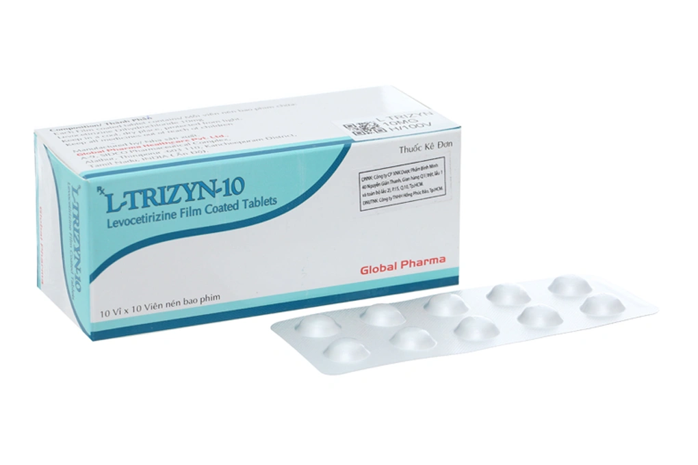L-Trizyn-10 trị viêm mũi dị ứng, mày đay (10 vỉ x 10 viên) - 