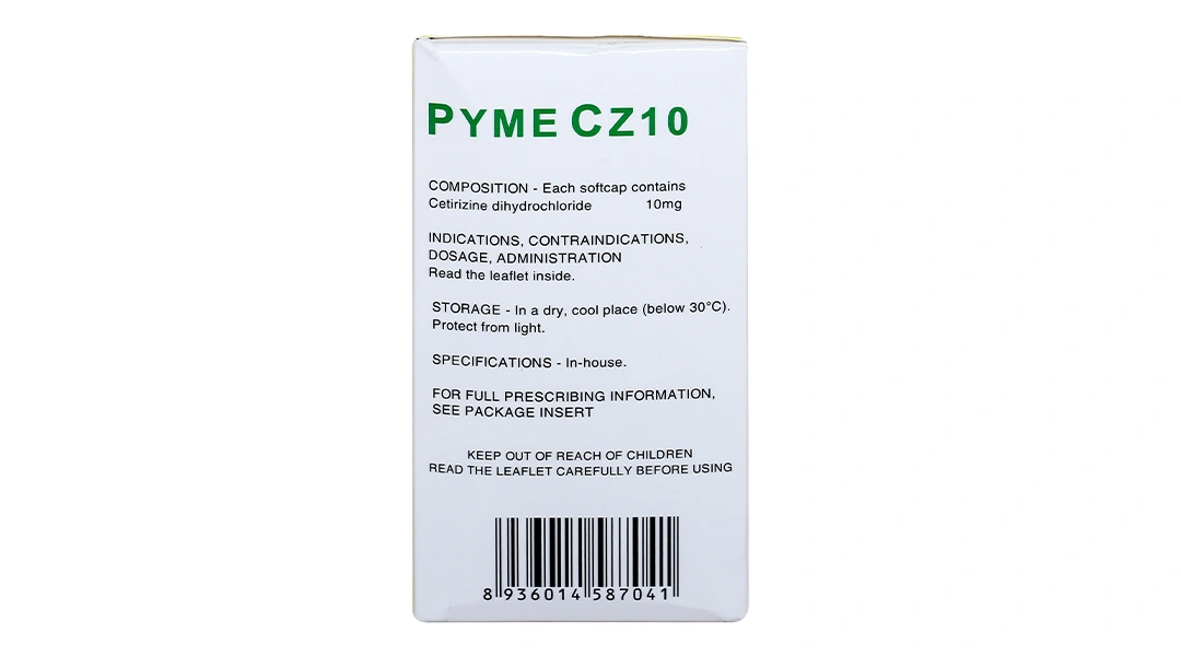 Pyme CZ10 trị viêm mũi dị ứng, mày đay (10 vỉ x 10 viên) - 5