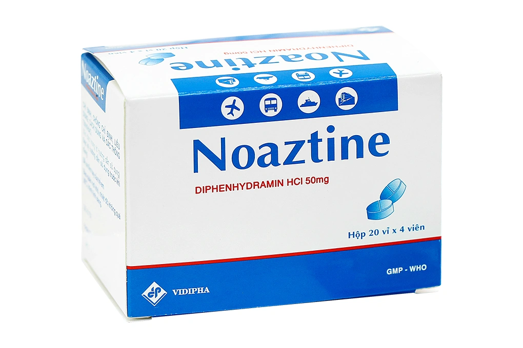 Noaztine 50mg trị dị ứng, cảm cúm (20 vỉ x 4 viên) - 