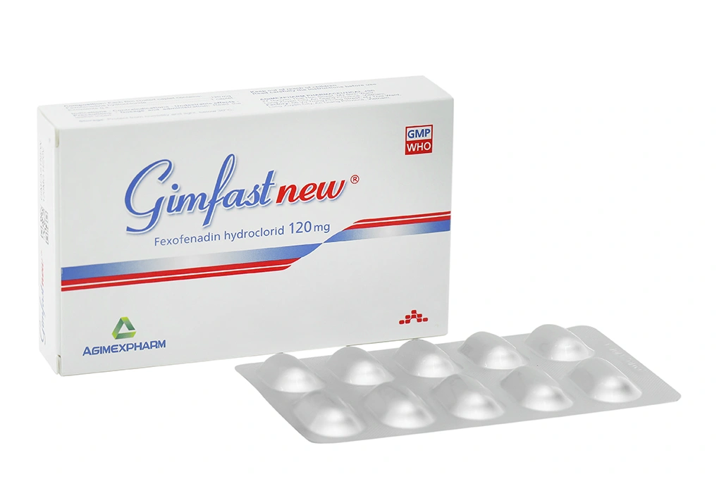 Gimfastnew 120mg trị viêm mũi dị ứng, mày đay (2 vỉ x 10 viên) - 