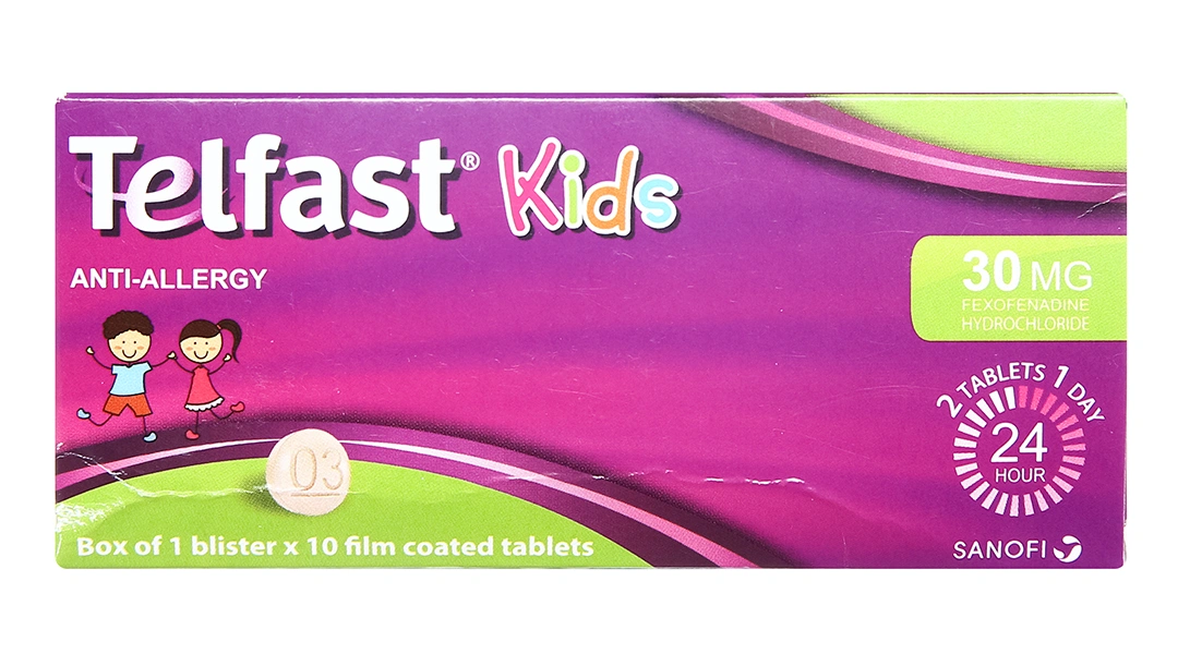 Telfast Kids 30mg trị viêm mũi dị ứng, mày đay cho bé (1 vỉ x 10 viên) - 10