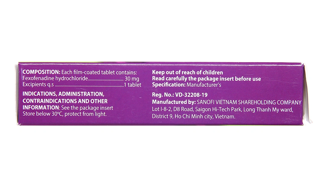 Telfast Kids 30mg trị viêm mũi dị ứng, mày đay cho bé (1 vỉ x 10 viên) - 11